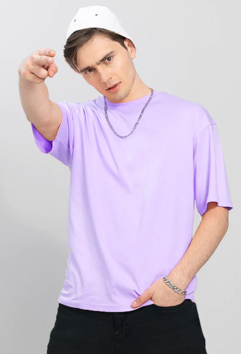 Being Wanted Men's Oversize Purple Cotton Tshirt