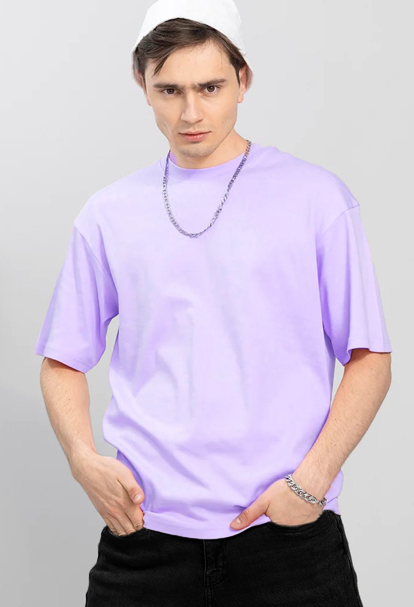 Being Wanted Men's Oversize Purple Cotton Tshirt
