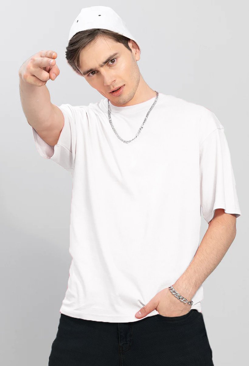 Being Wanted Men's Oversize White Cotton Tshirt