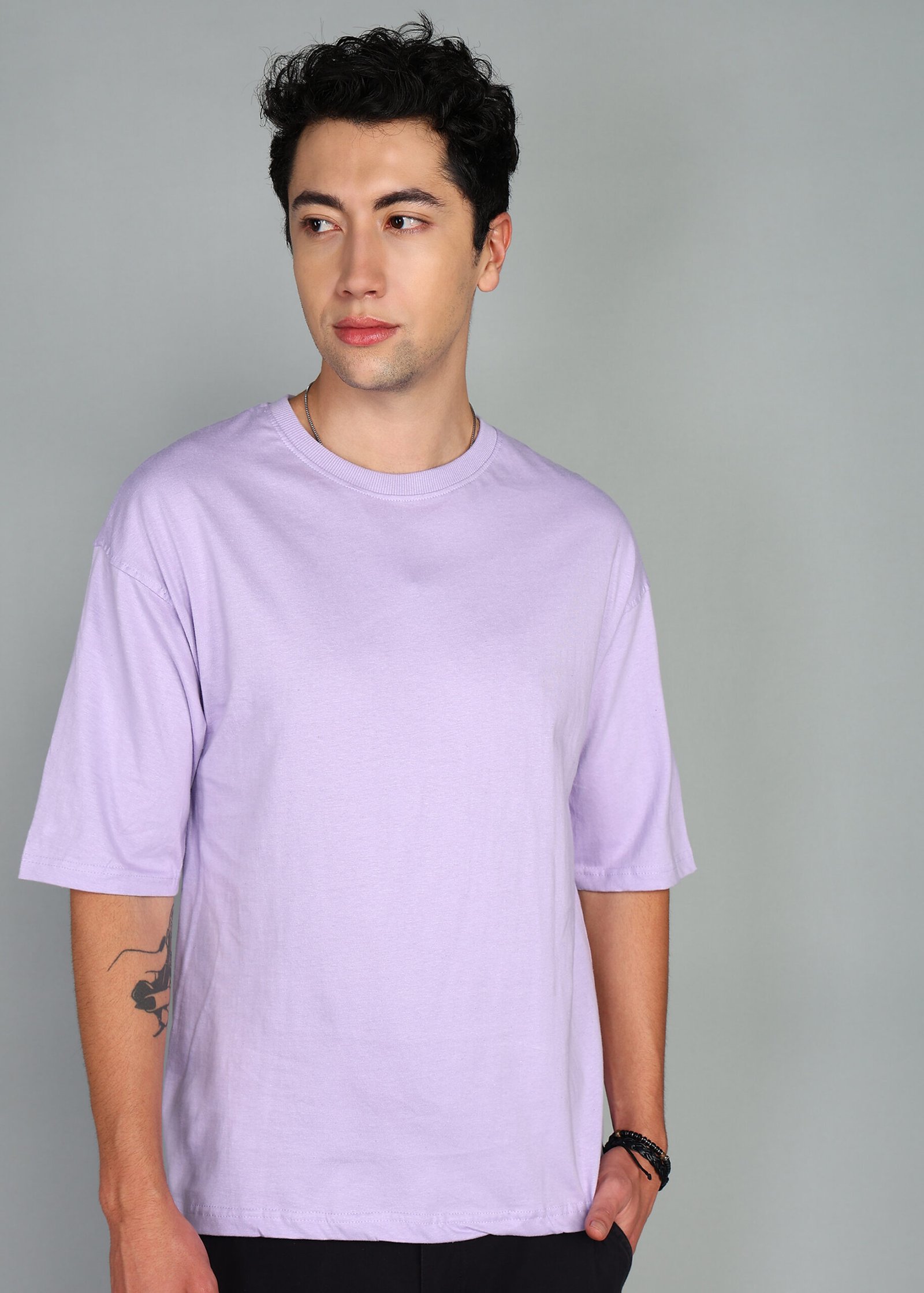 Being Wanted Men's Oversize Purple Cotton Tshirt
